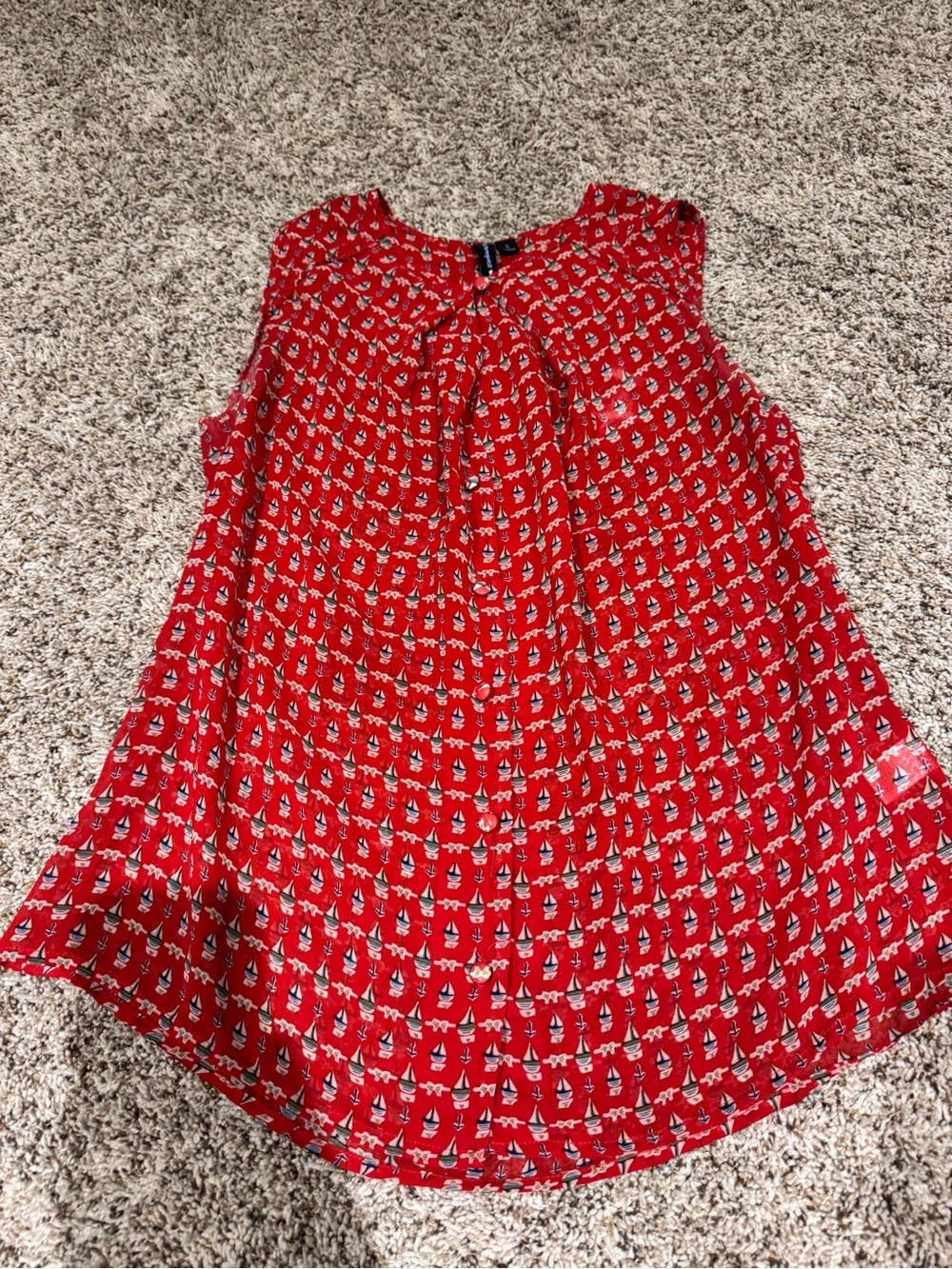 Sailboat Pattern Blouse